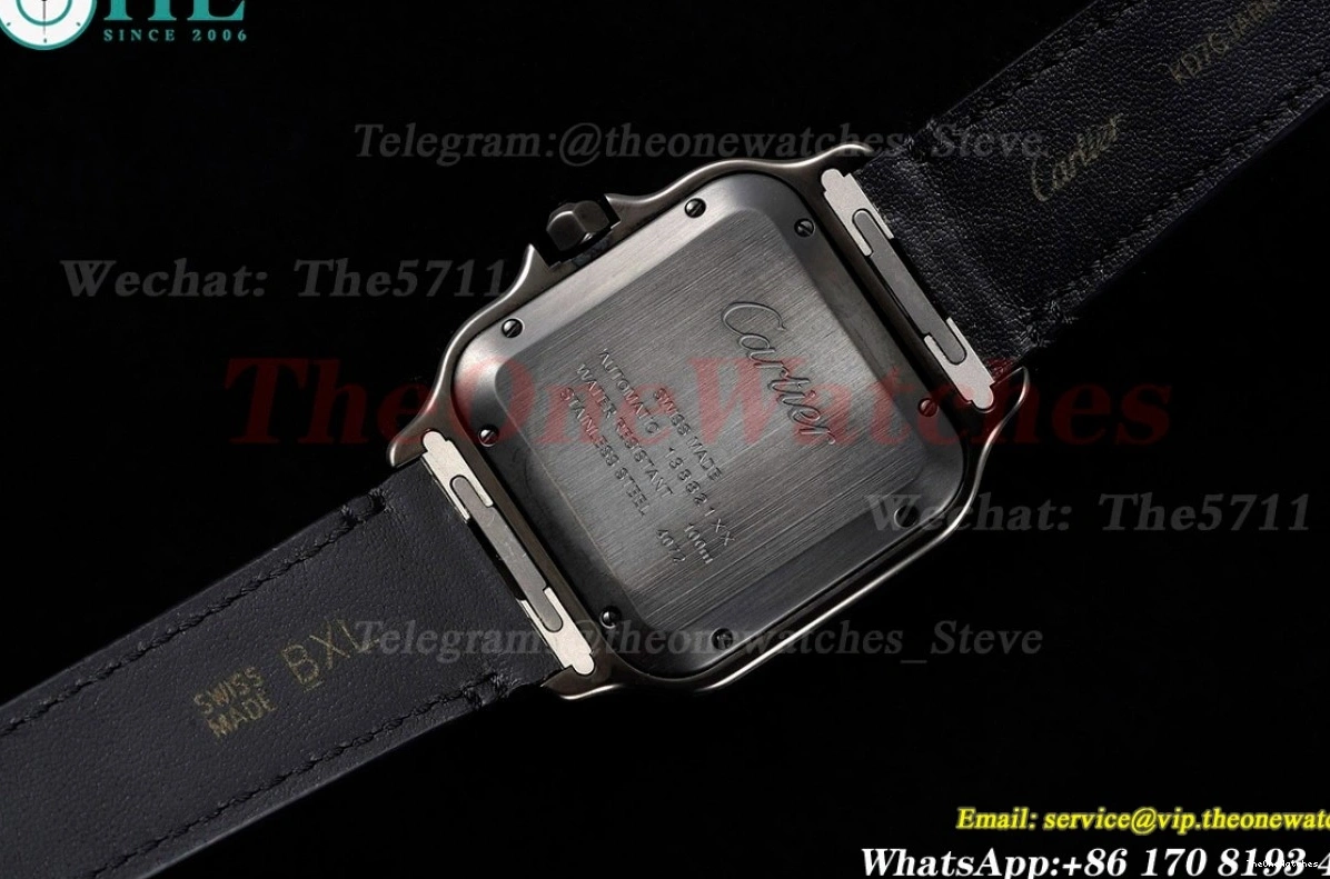 Santos BVF PVD Black Mens 9019 De Cartier XL LE 0418